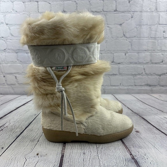 PAJAR OSCAR ITALIAN Sport Goat Hair Boots Ivory‎ WOMENS SZ US 6.5 EU 37 - Picture 5 of 16